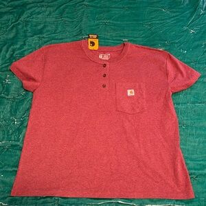 Carhartt Women's Loose Fit Short-Sleeve Heavyweight Henley T-Shirt